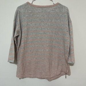 Sioni Studio women's L cashmere/angora blend stripe zipper side sweater EUC